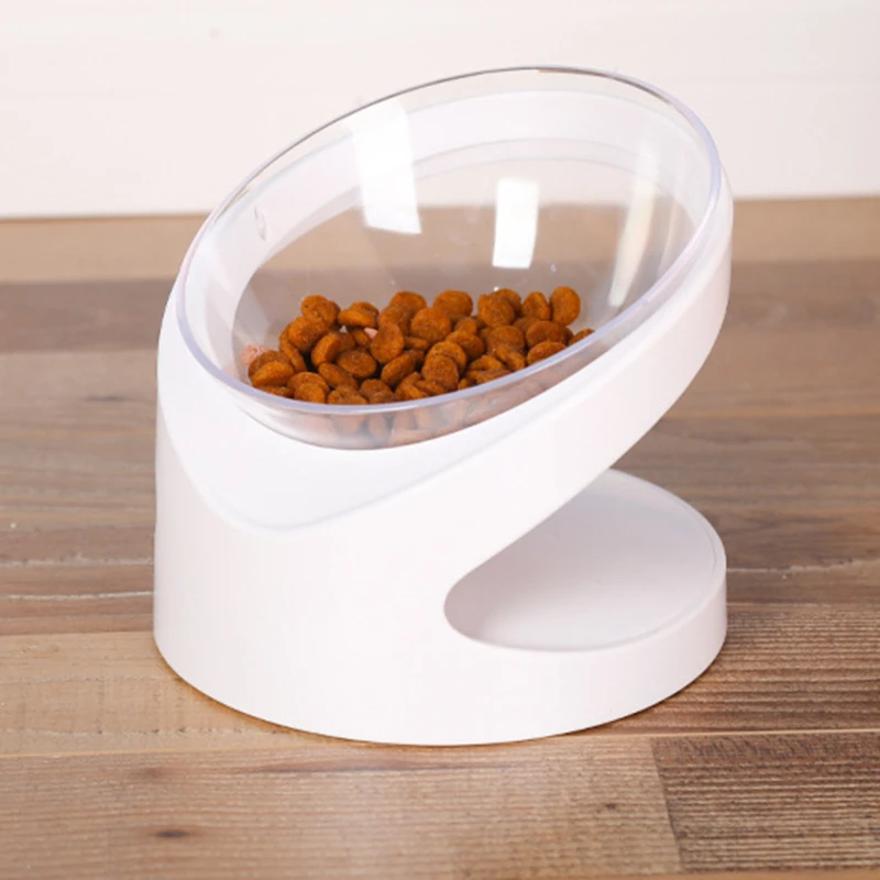 

Pet Bowl Cat Bowl Dog Bowl Inclined Neck Protection Double Bowl Cervical Neck Protection Cat Bowl Cat Ear Transparent Tableware