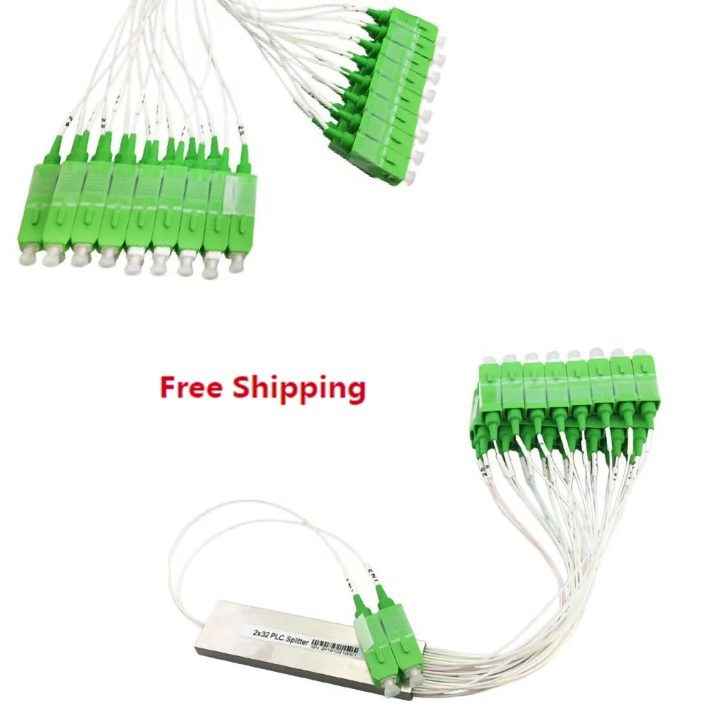 

10 PCS/Lot SC/APC 2x32 GPON FTTH Mini Steel Tube 900um CWDM PLC Fiber Optic Splitter G657A1 PVC 1m Fiber OpticalCoup Free shipp