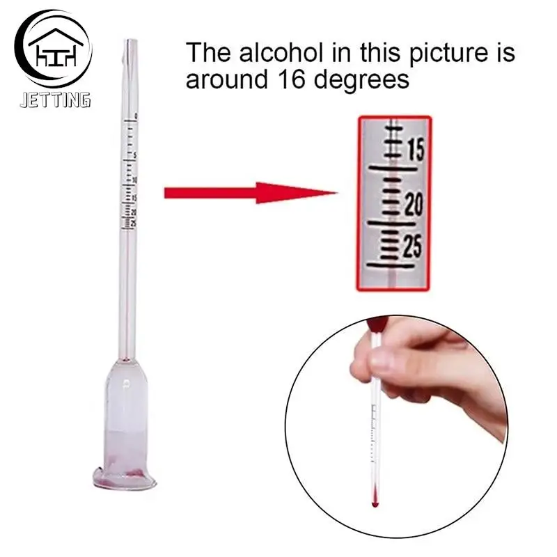 Glass Wine Alcohol Meter Vinometer Cork For Bottle Concentration Homebrew Accurate Fruit Wine Rice Measuring 0-25 Degree wine alcohol meter
