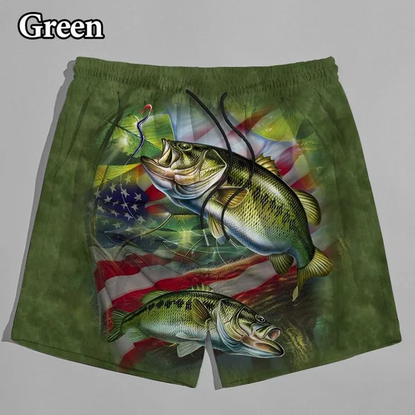 Men\'s Fashion Casual 3D Printed Fish Shorts Hobby Carp Shorts Fishing Shorts