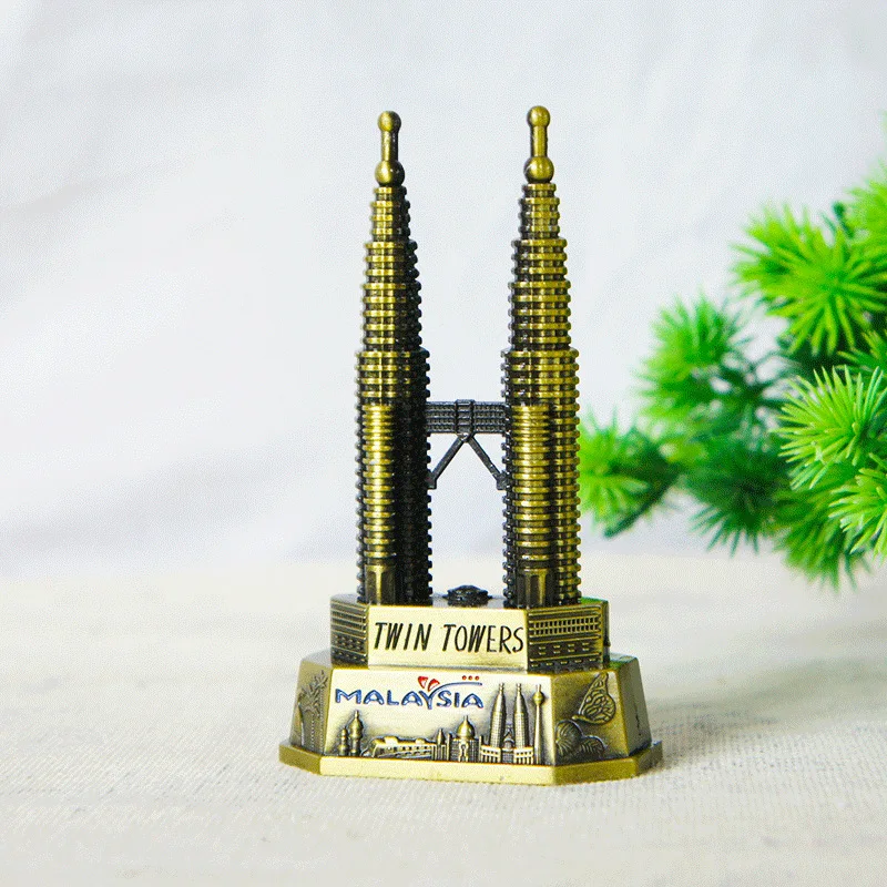 Новая маленькая модель башни Петронас в Куала-Лумпуре, всемирно известная модель металлического здания, украшение для офиса, сувенирный подарок