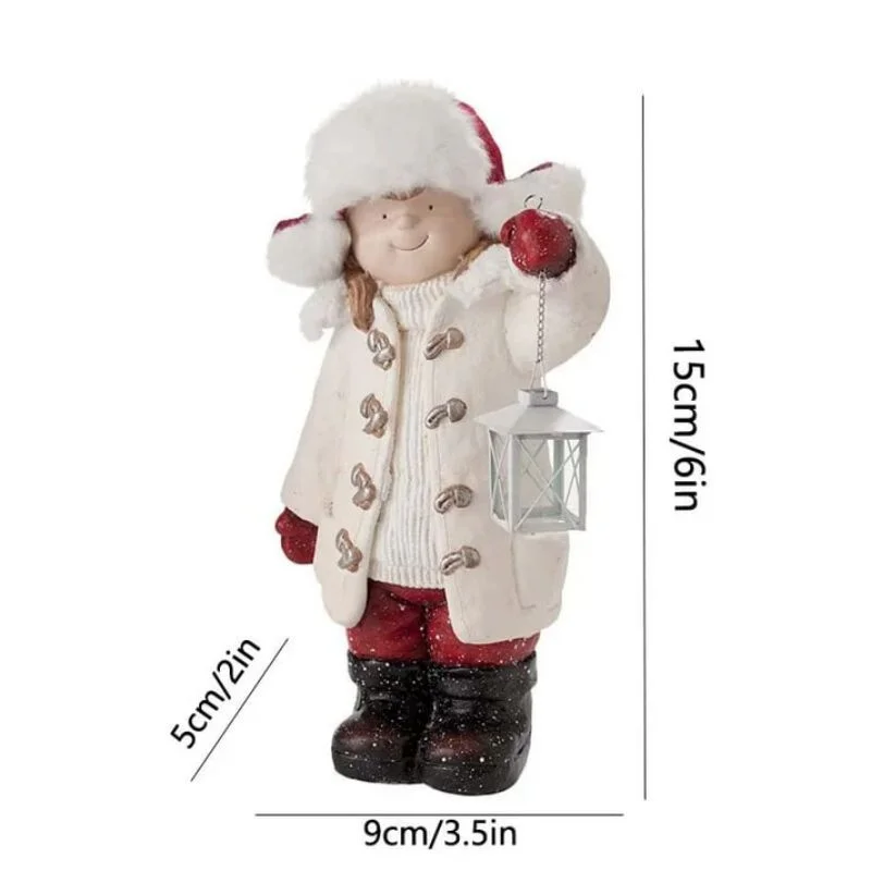 Christmas Children Lantern Figurine 6