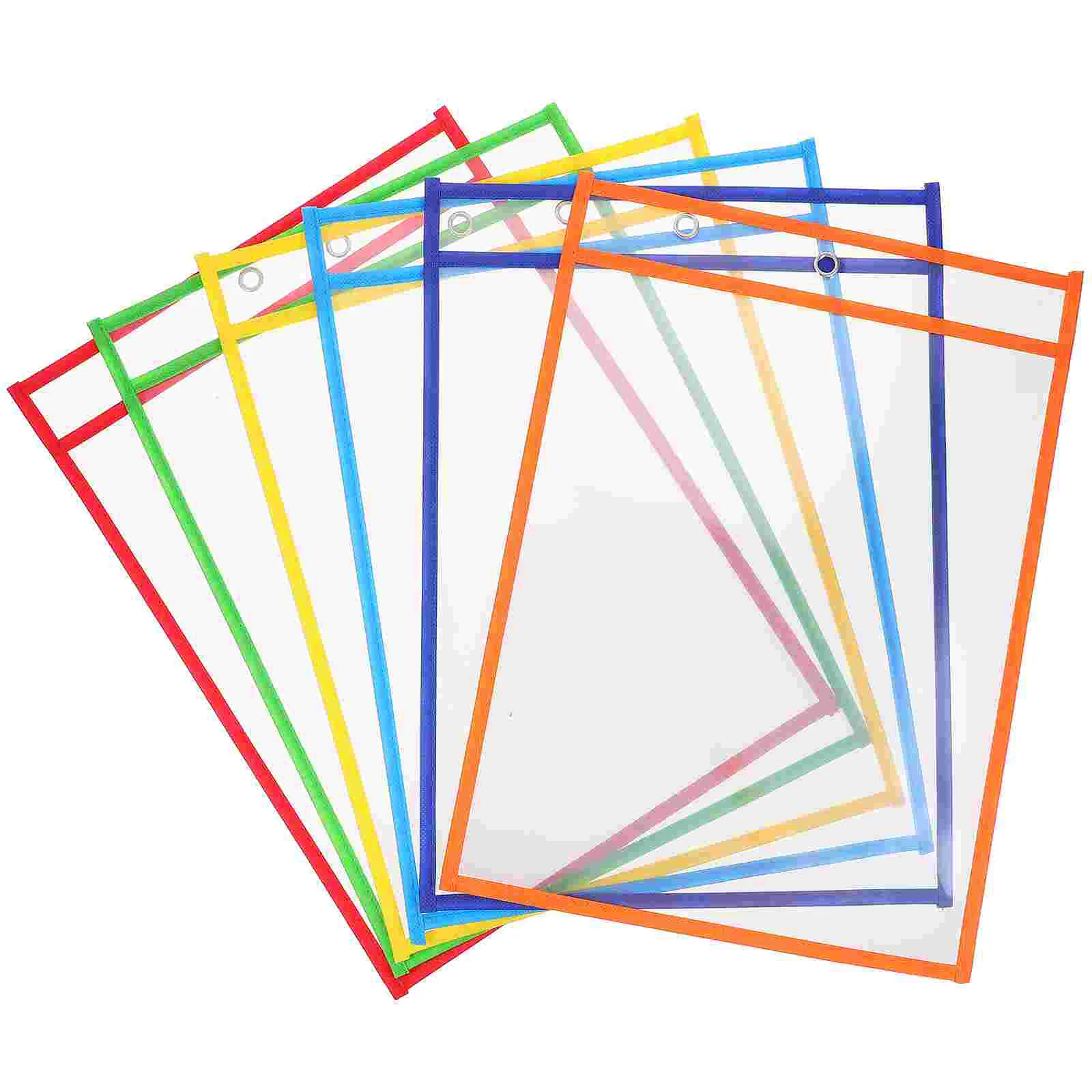 

6 Pcs Page Flip File Rack Single Accessories Transparent Folder Information Bag Pet Reusable Erasable 6pcs Package Leaflet