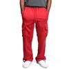 Men's  Cargo Pants Loose Drawstring Sweatpants with Pockets Sports Straight Trousers Jogging Long Pants Hip Hop Streetwear 5