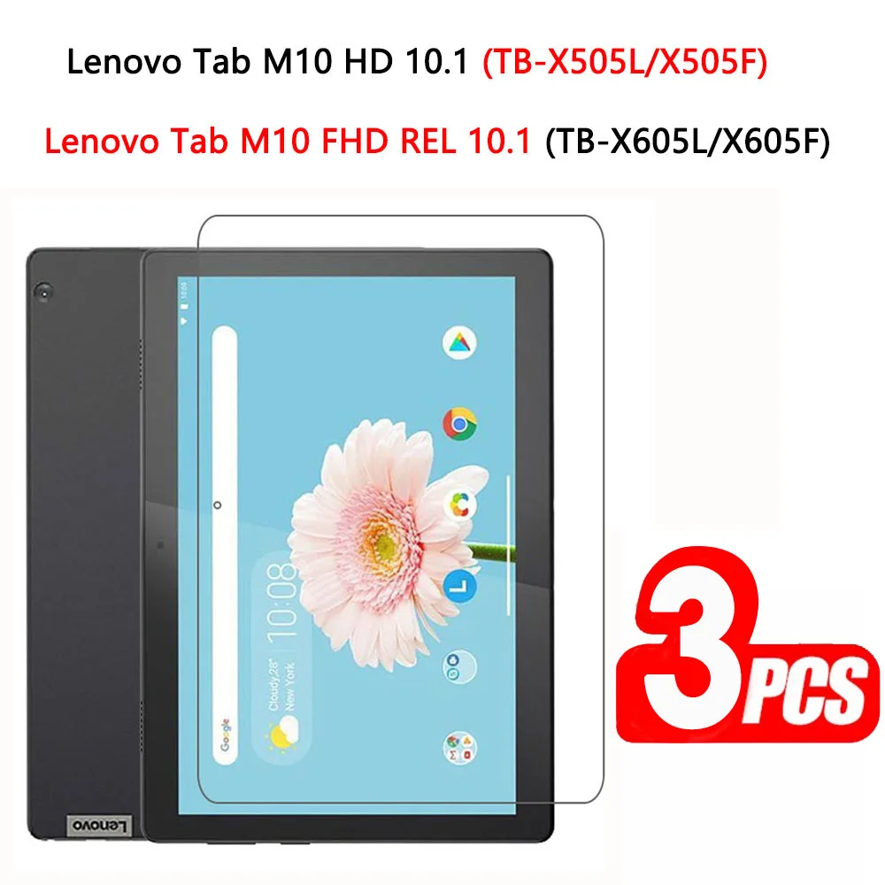 

(3 Packs) Tempered Glass For Lenovo Tab M10 FHD REL 10.1 2020 TB-X605LC TB-X605FC Anti-Scratch Tablet Screen Protector