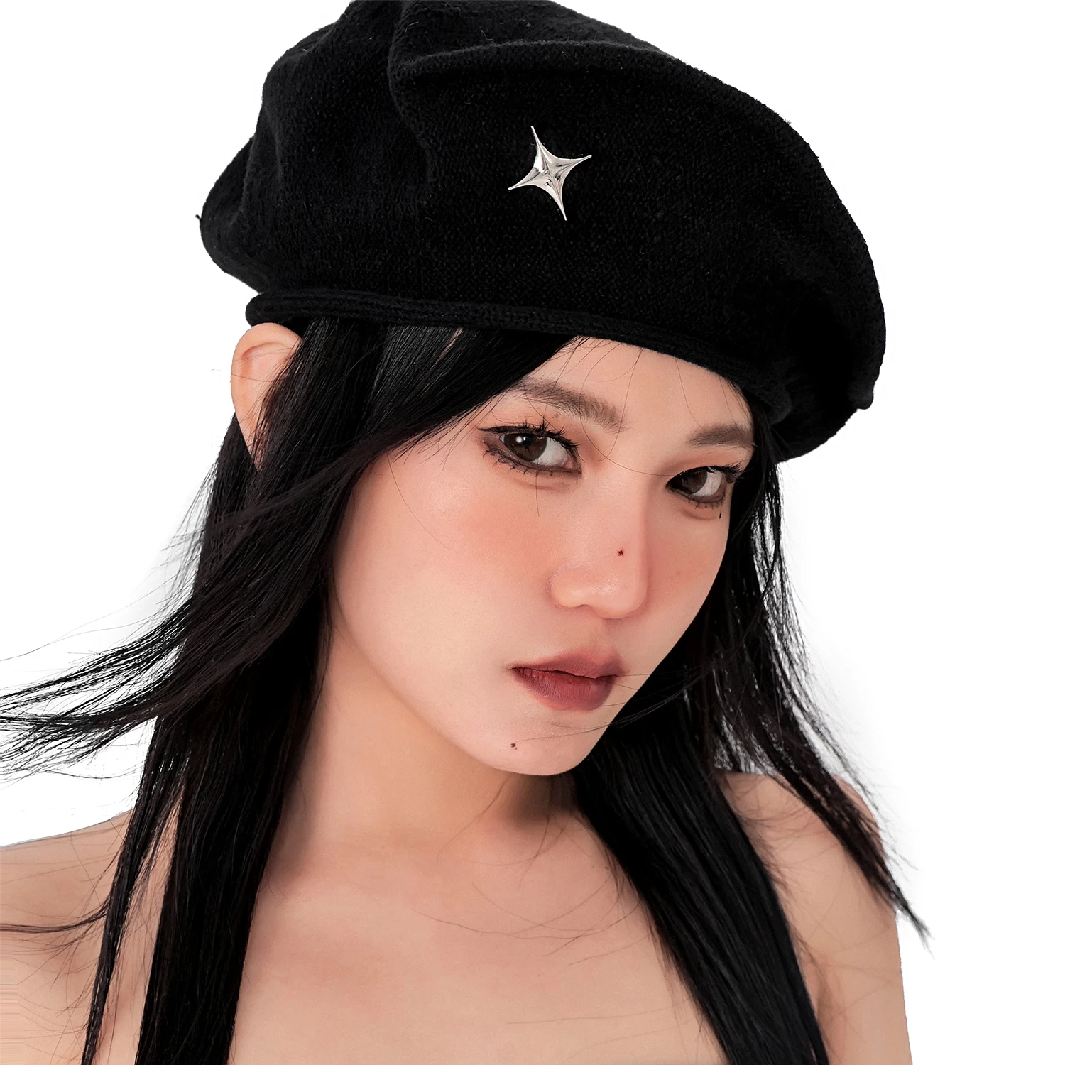 

New Spring Autumn Women Harajuku Punk Style Black Splicing Coat Casual Fashion Gothic Long Sleeve Outwear Streetwear