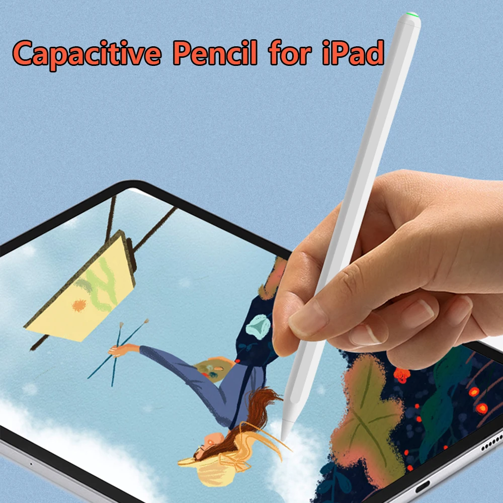 

Емкостный стилус для сенсорного экрана Умная Ручка для iPad с адсорбционной зарядкой наклонным давлением сменный наконечник