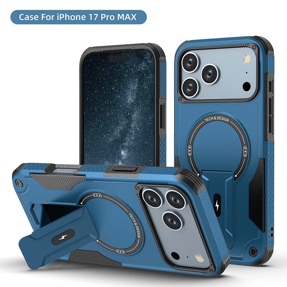 Magnetic Protective Phone Case with Stand and Kickstand Features