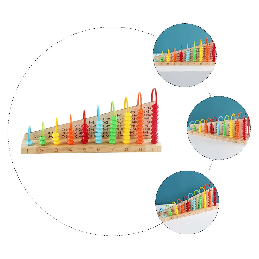 1Pcs 추가 뺄셈 주판 어린이를위한 나무 교육용 계산 교육 보조 도구 정신 산술 학습 도구 유치원