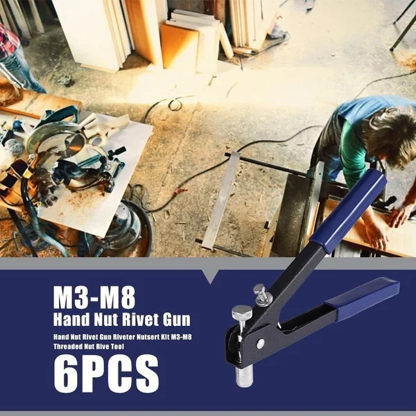 150PCS Rivet Nuts Plier Mandrel Kit M3/M4/M5/M6/M8 Nut Rivet Mandrels Repairtool Rivetgun Flatheadscrew Pop Nut Plier Set rivet nut plier set