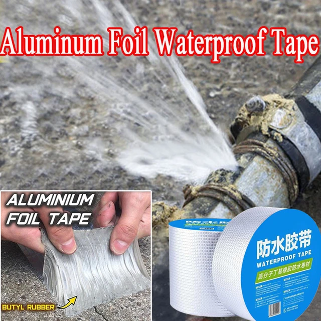 Aluminum Foil Thickened Butyl Waterproof Tape Strong Rubber Sealing Tape  Garden Water Pipe Leak Stop Outdoor Waterproof Leak - AliExpress