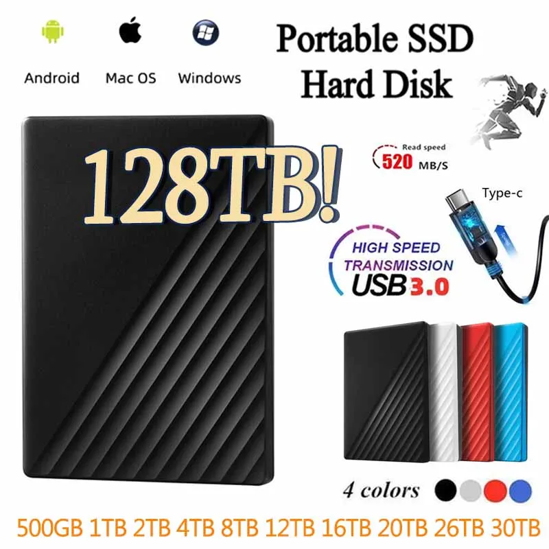 2023 ̴ ޴ SSD Ÿ-C/USB3.1   ָ Ʈ ̺  4TB 8TB 16TB ϵ ̺, Ʈ ϵ ̺ SSD