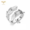 Stainless Steel Ring Wrap Finger Feather Open Ring Adjustable Size Fashion Women Jewelry Gold Silver Color Choose Small Gifts 3