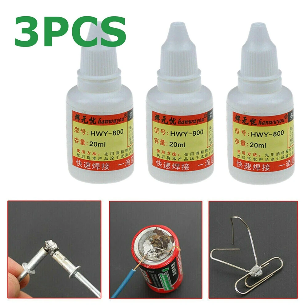 3Pcs 20ml Stainless Steel Flux Soldering Paste Stainless Steel Liquid Solder Tools Liquid Welding Glue Material Soldering Tools premium stainless steel liquid solder tool 3pcs 20ml capacity ensures strong and long lasting soldering joints