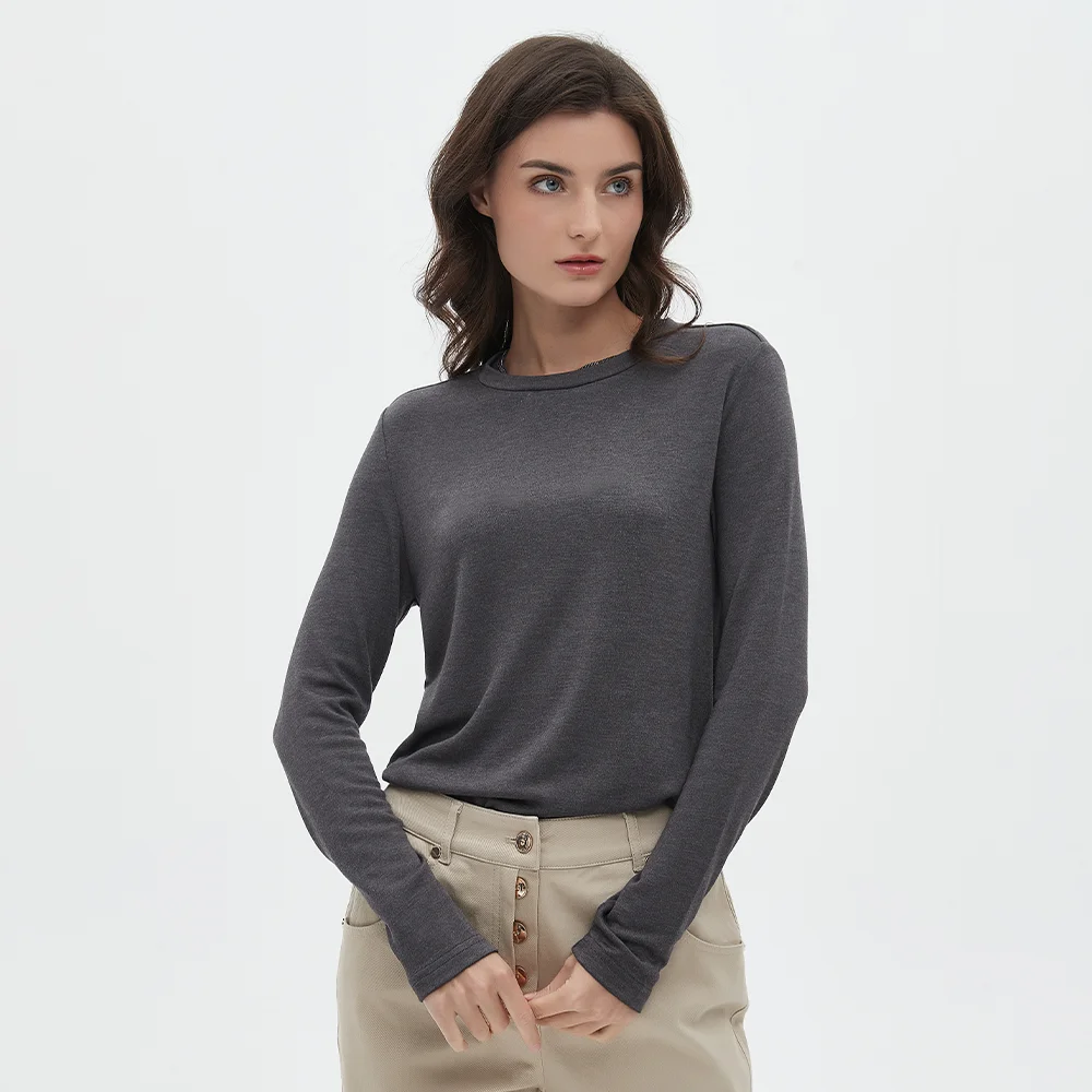 K1959W Modal Knit Crew Neck Clothes Knit Top Womens Pullover Sweater Jumper Women's Sweaters