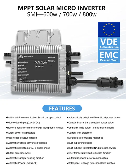 Micro Inverter Solare MPPT 1600W Jadeshay - Con Monitoraggio WiFi Per Impianti Fotovoltaici - Foto 10