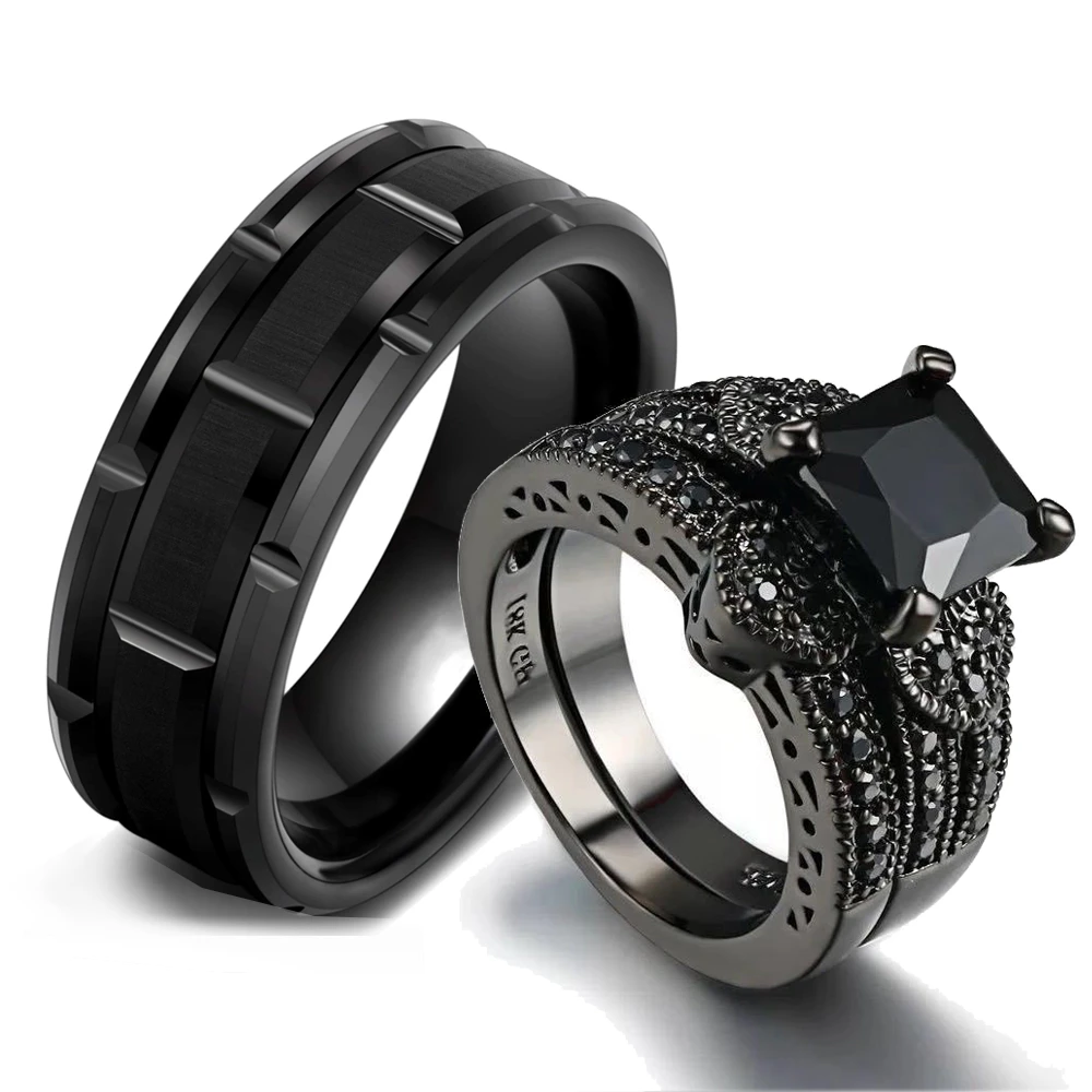anillos pareja anillos mujer tous joyería mujer anillo hombre aConjunto anillos de inoxidable con
