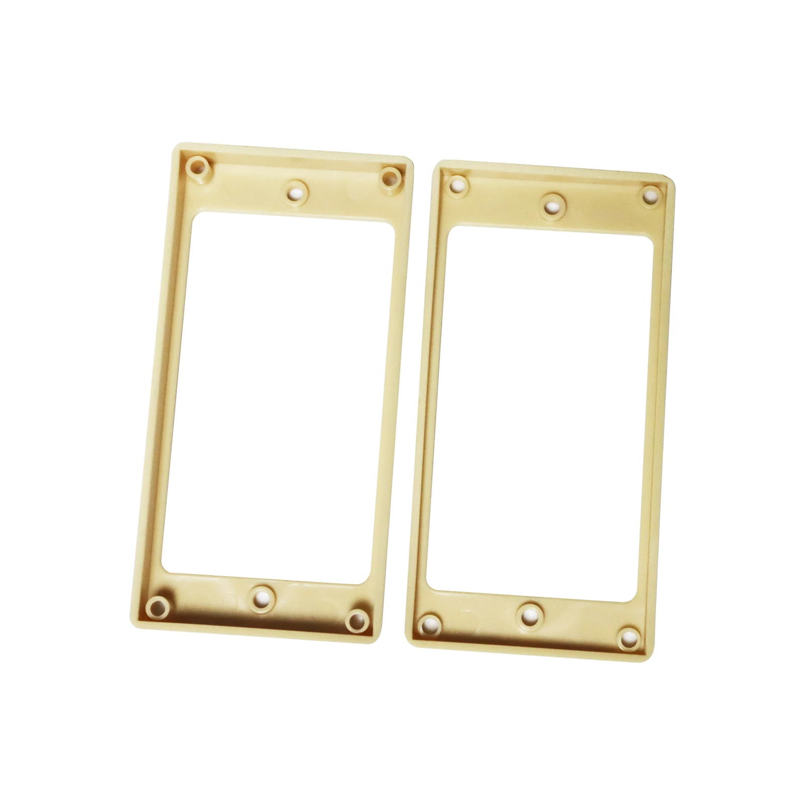2 Stück Schwarz/Beige Kunststoff Hals & Brücke Humbucker Pickup Montagering gebogener Rahmen für LP-Stil Gitarre – Detail 6