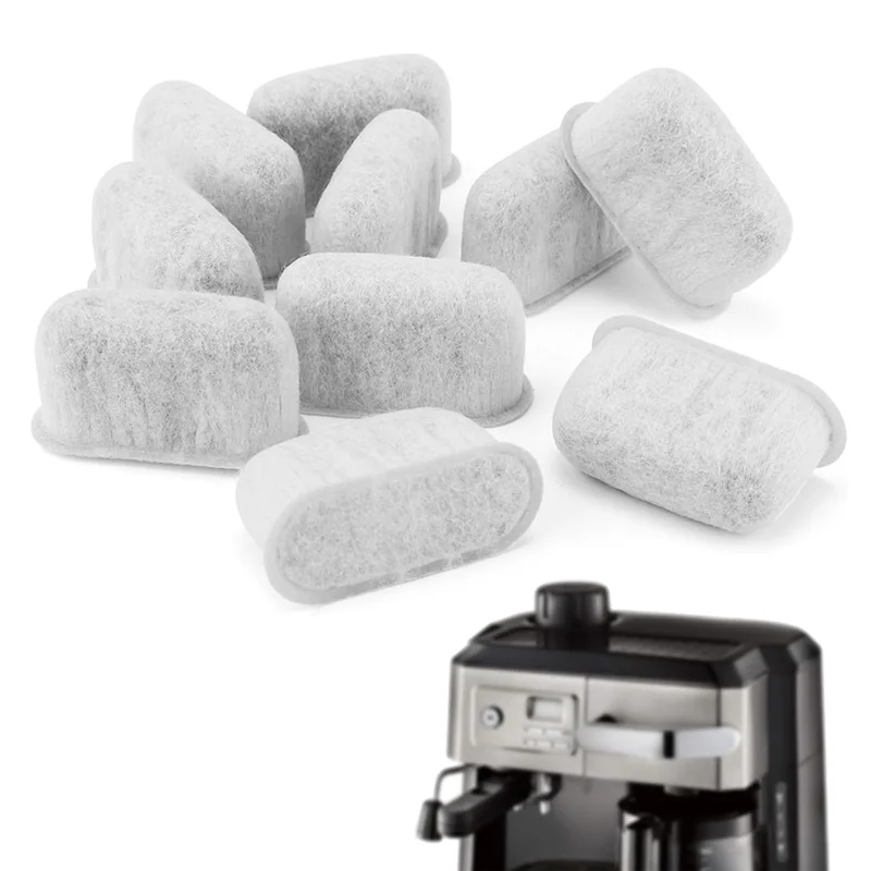 10 Pcs Espresso Machine Filter For Delonghi, Super Strong Adsorption Activated Charcoal Coffee Water Carbon Filter Part