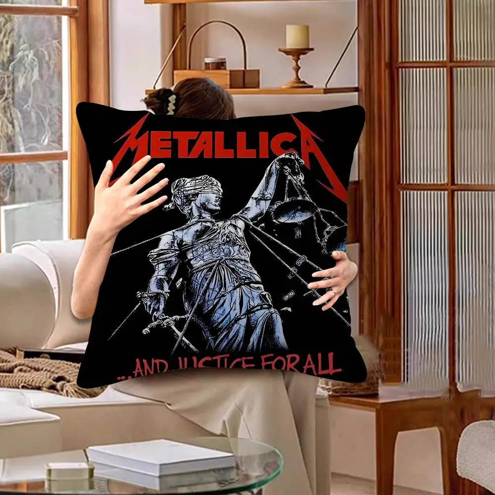 Band M-METALLICA Cool Office Cushion Kissenbezug, Auto-Kissenbezug, 45 x 45 cm, Lendenkissenbezug, Sofa-Kissenbezug – Detail 5