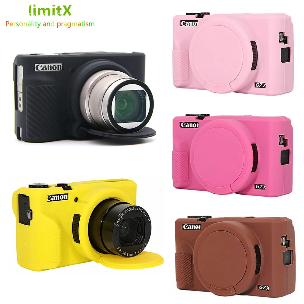 Custodia In Silicone Per Canon G7X Mark III – Protezione Morbida Con 2 Vetri Temperati E Copriobiettivo, Accessorio Completo