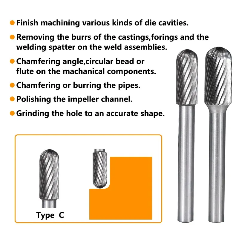 Fraise Rotative En Carbure De Tungstène YG8 - Cône Pointu - Tige 6mm - Pour Meuleuse Ou Outil Rotatif