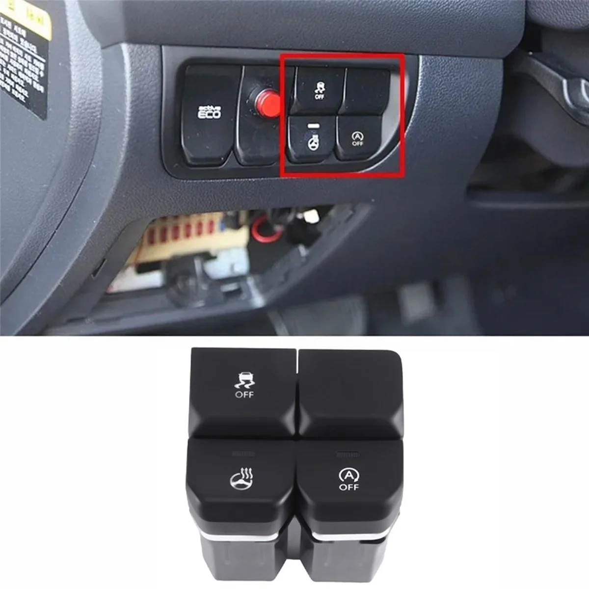 

937151W130 Car Console Pad Lower Left Switch Button for Kia Rio Pride 2015 93715-1W130