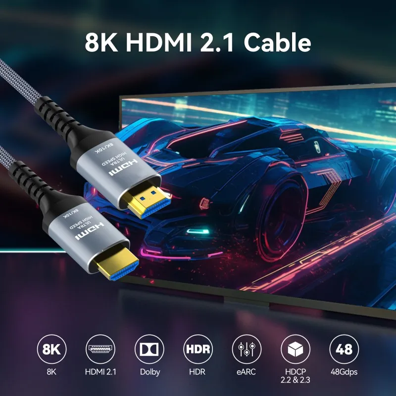 HDMI ̺ 2.1,  3D  HDMI ڵ, eARC, Roku TV, PS5, PS4, TRX3080 3090 ȣȯ, 10K, 8K, 48Gbps, 8K60, 4K120, 144Hz