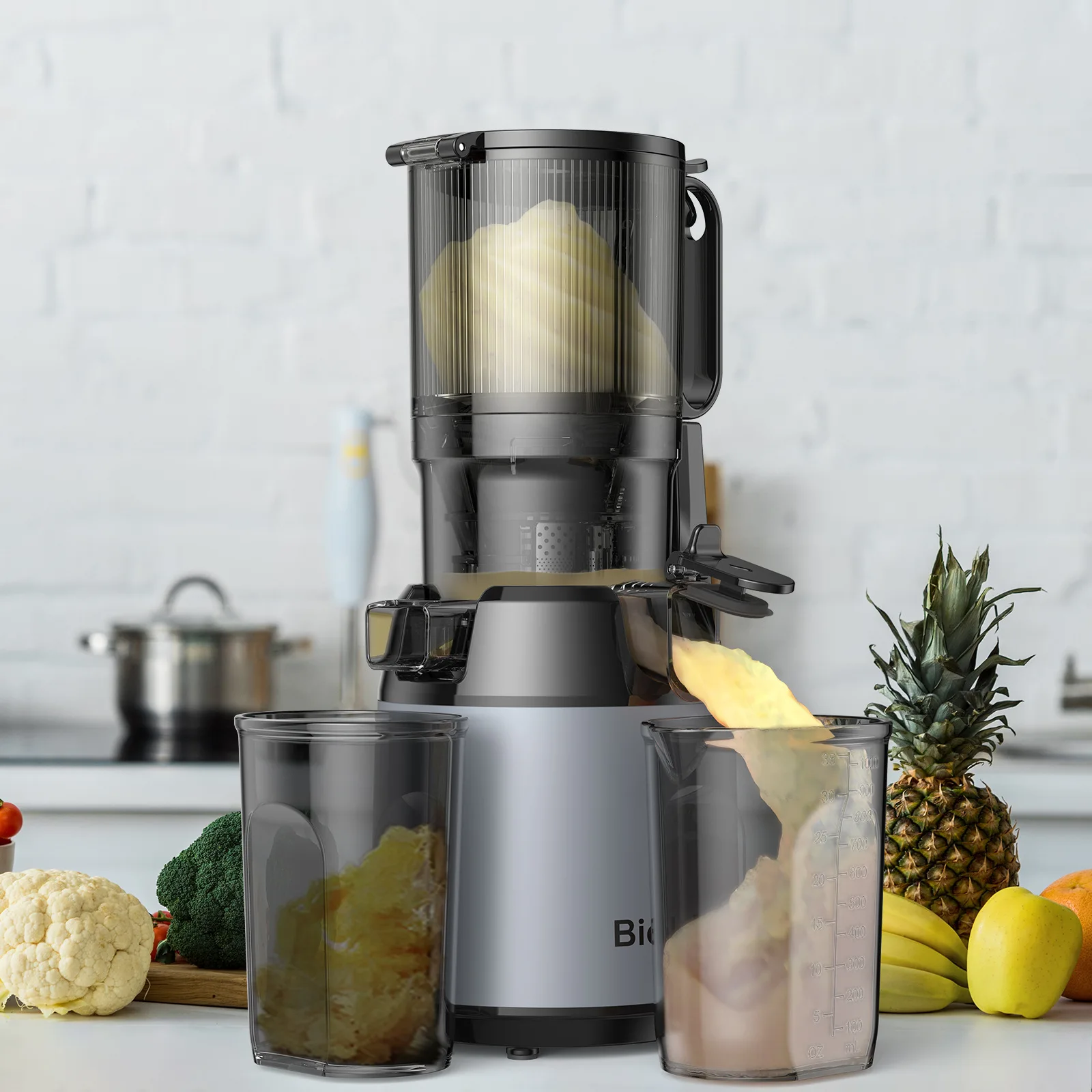 130mm Ultra Wide Mouth Slow Juicer with Large Capacity for Fresh Juices 2