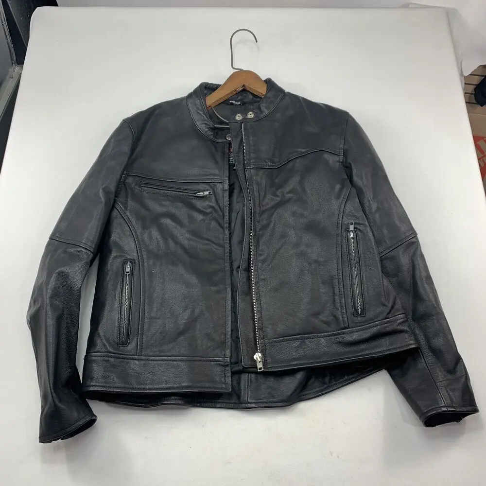 Women Leather Jacket Mossi Motorsports Apparel Insulated Black Genuine Leather Coat