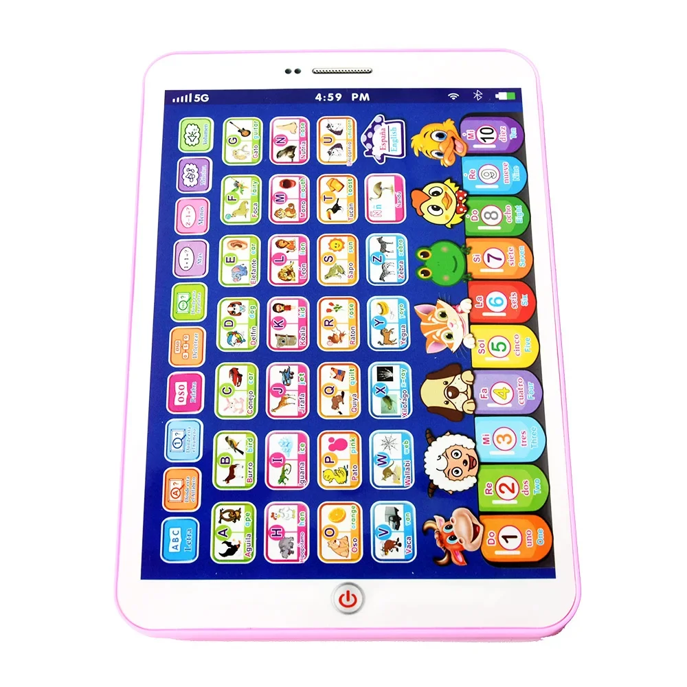 Spanish Alphabet Child Tablet Point Read Touch Enable Laptop Compluter Educational Toys Play Mobel Details for Children's Gifts 2