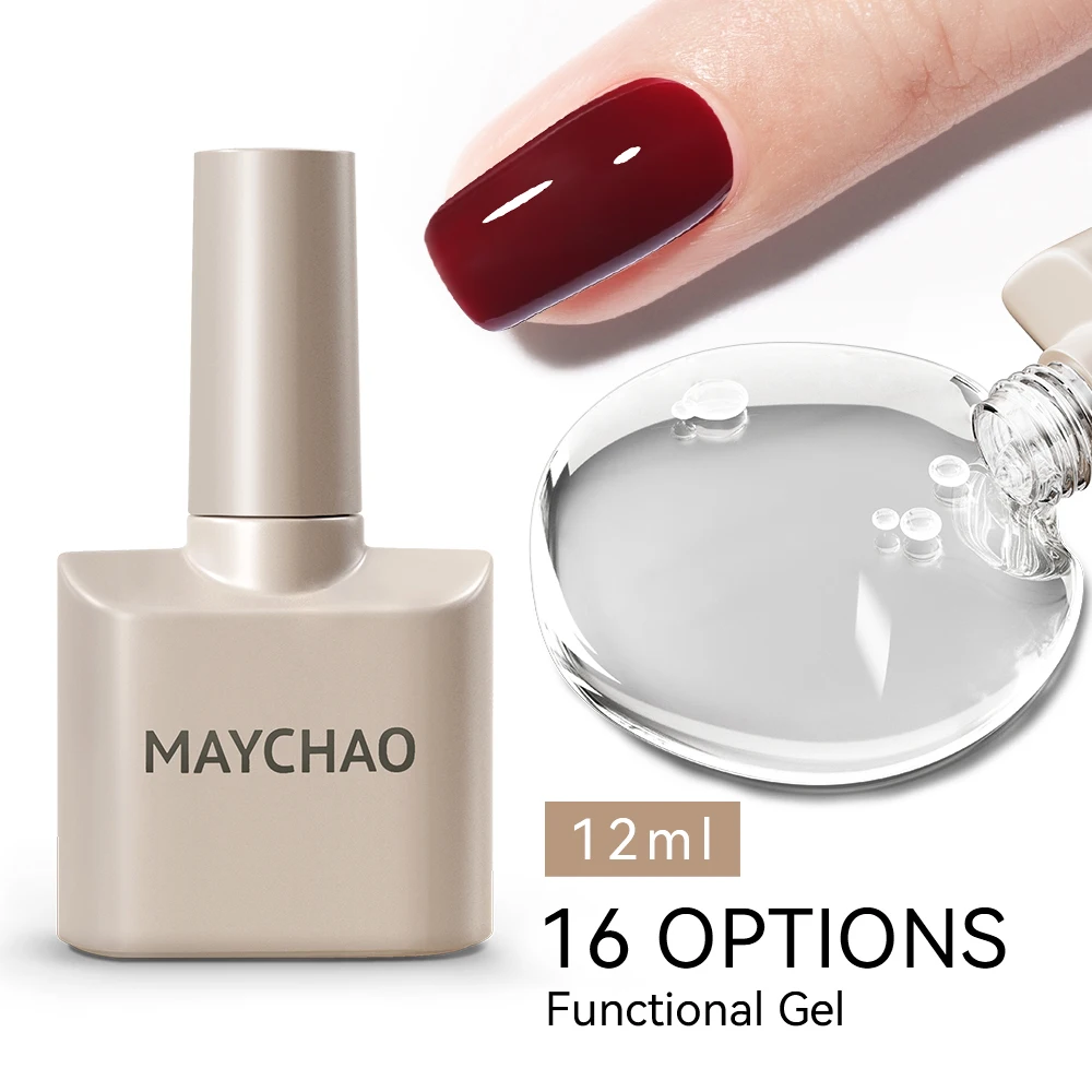 MAYCHAO 12ml No Wipe Top Coat Base Coat Primer UV LED Nail Gel Polish Reinforcement Gel Soak Off Semi Permanent Nail Art Varnish 2