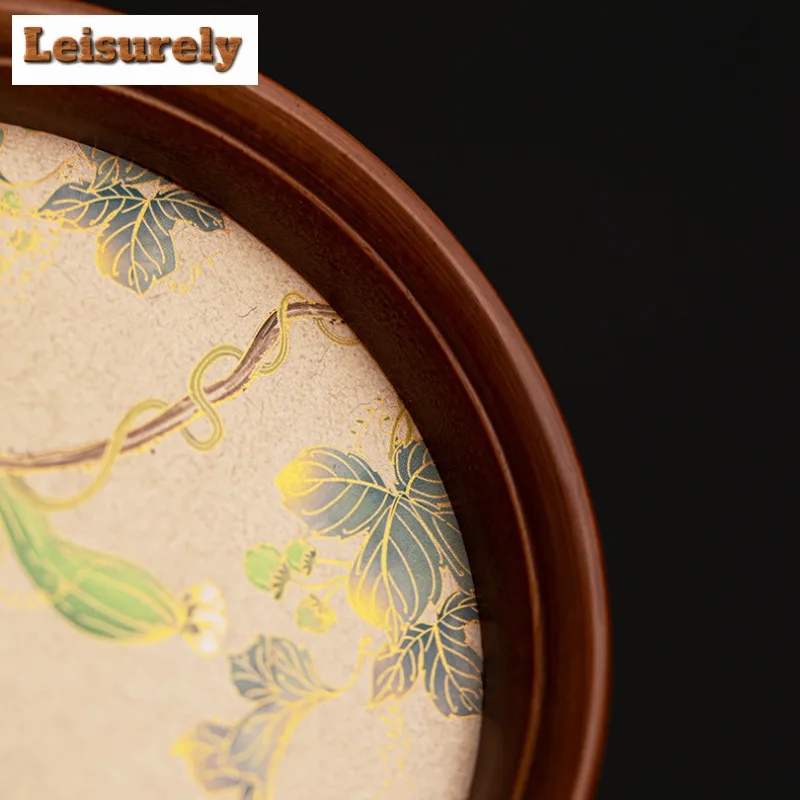 Bamboo Wood Glass Jade Rabbit Begonia Tea Tray Snack Plate Coffee Storage Board Organizers Desk Dishes For Serving Tea Ceremony