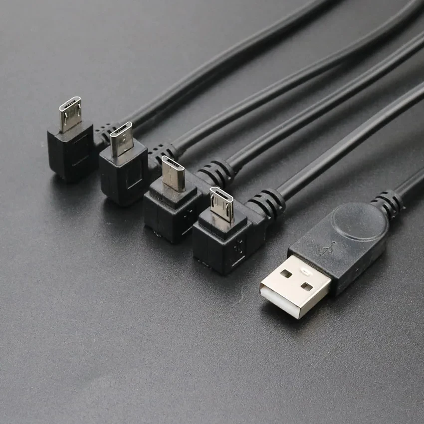 1 Stück USB 2.0 Stecker auf Micro-Stecker Datenübertragungs- und Ladeanschluss Oben Unten Links Rechts Gewinkelt 90 Grad Kabeladapter – Detail 3