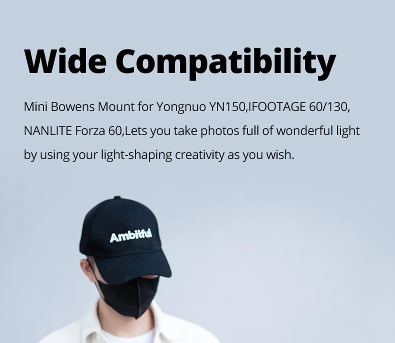 MB01 MB02 Mini Mount to Bowens Mount Adapter Quick Set-up for YONGNUO YN150 IFOO