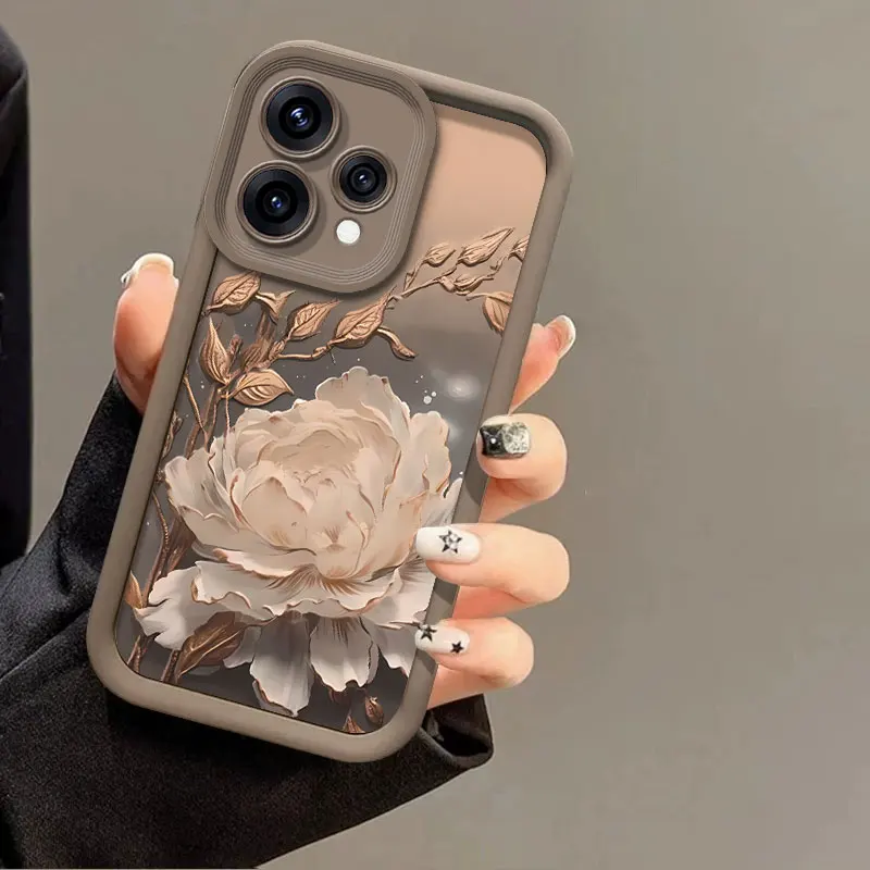 Flexible Silicone Shockproof Protective Cover with Floral Print Design