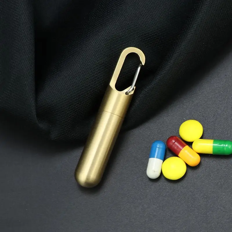 

Aluminium alloy Pill Cases Multifunctional Brass Seal Cabin Waterproof Medicine Pill Drug Cigarette Cases