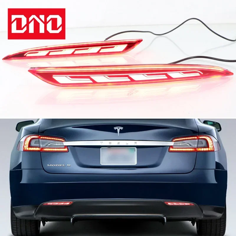 Car LED Rear Bumper Lamps For Tesla Model S 2014 - 2021 Brake Light ...