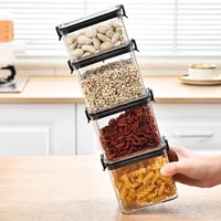 1-4PCS Sealed Jars Kitchen Organizer Grain Storage Boxes Large Capacity Sealed Container Seasoning Jars Set Fresh-keeping Tank 5