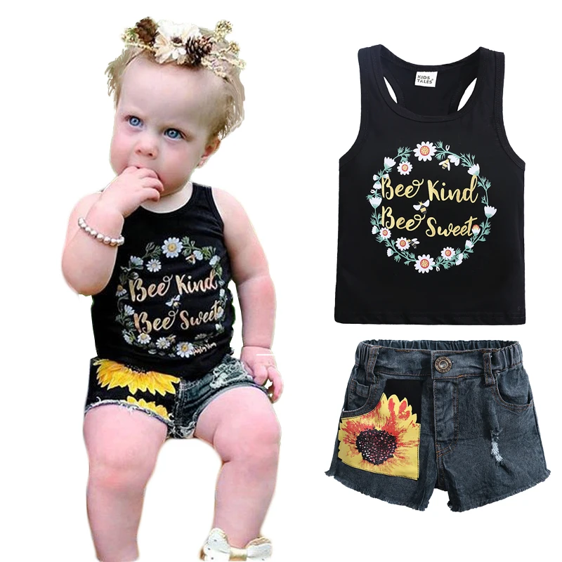 1-10Y الاطفال فتاة الملابس مجموعات ملابس الأطفال ا...