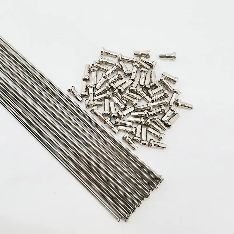 Bicycle spokes stainless steel spokes MTB 14G 2.0mm straight head straight pull round silver wire bicycle parts