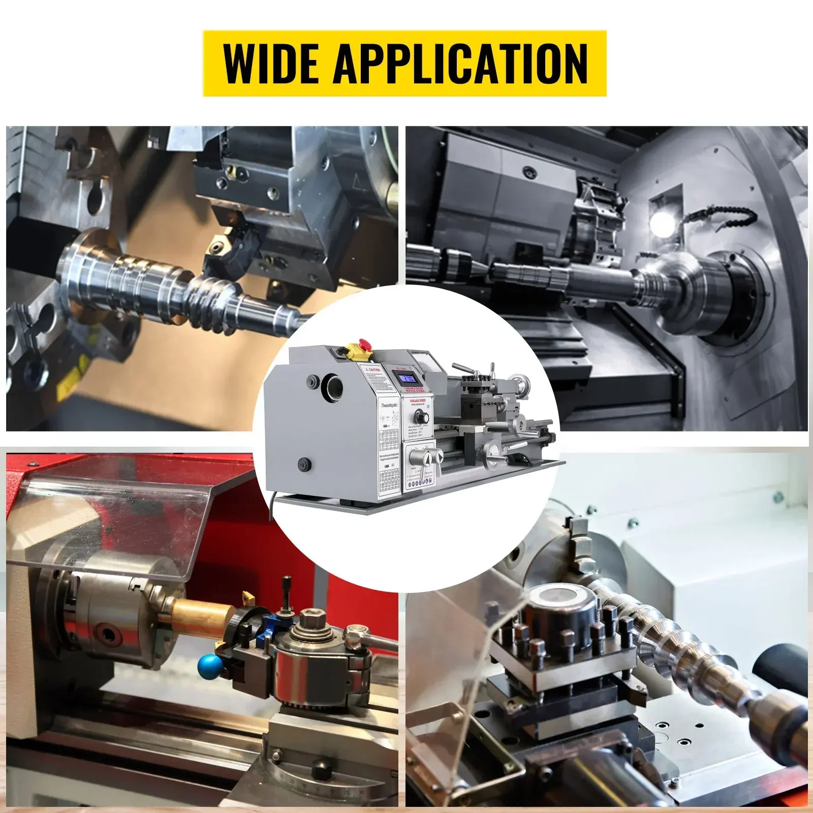 VEVOR 1100W Mini-Metalldrehmaschine 220MMx750MM Drehzahlvariable Metalldrehmaschine RPM Metallfräsmaschine Digitale Fräsmaschine – Detail 10