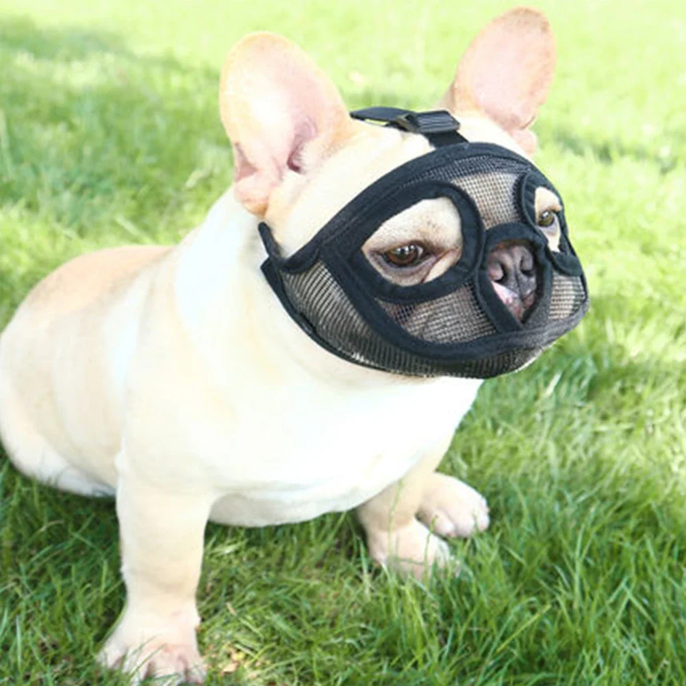 Dog muzzle Pet Dog Muzzles Adjustable French Bulldog Muzzle Breathable Anti Stop Barking Prevent Biting