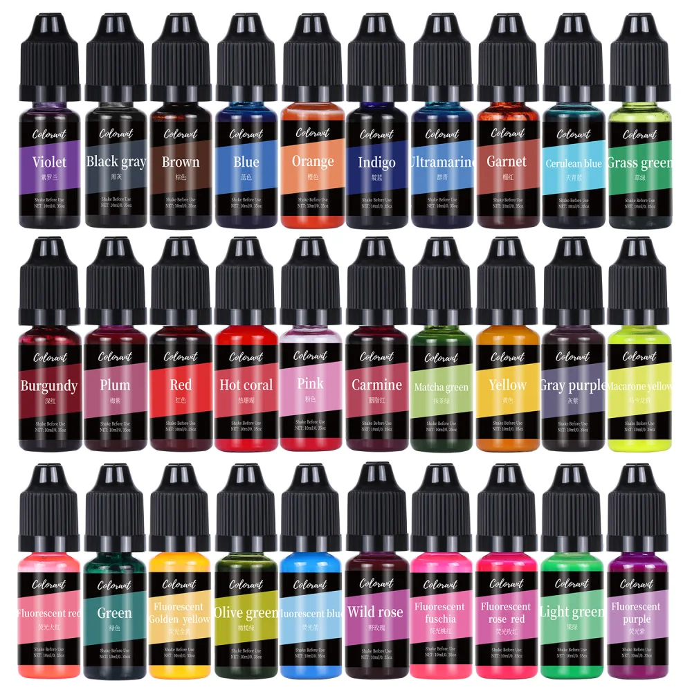 Description Picture 3 of item30 Colors 10ml Candle Dyes Pigment Set DIY Candle Soap Dye Liquid Colorant Making Kit Handmade Candle Mold Resin Crafts