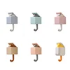 1-10PC Cartoon Cat Hook Self Adhesive Dormitory Bedroom Door Hanger Hook Key Umbrella Towel Cap Coat Rack Wall Animal Decor Rack 5