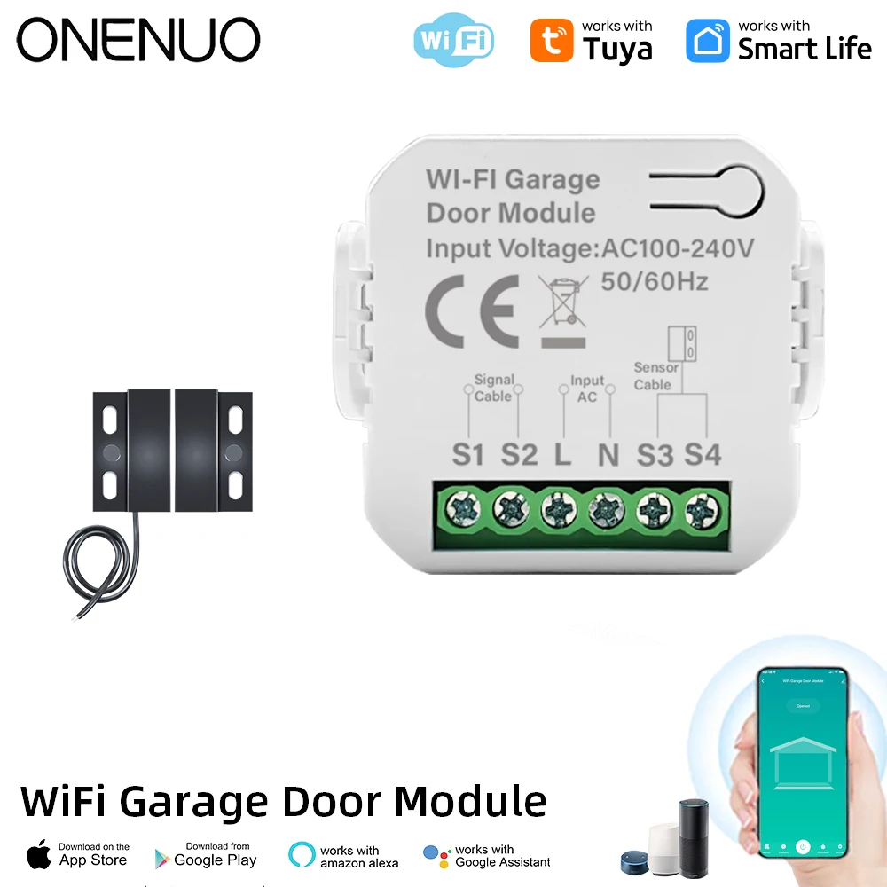 Tuya – interrupteur de porte de Garage WiFi, ouverture de porte, application Smart Life, contrôleur, télécommande, fermeture pour Alexa Google Home