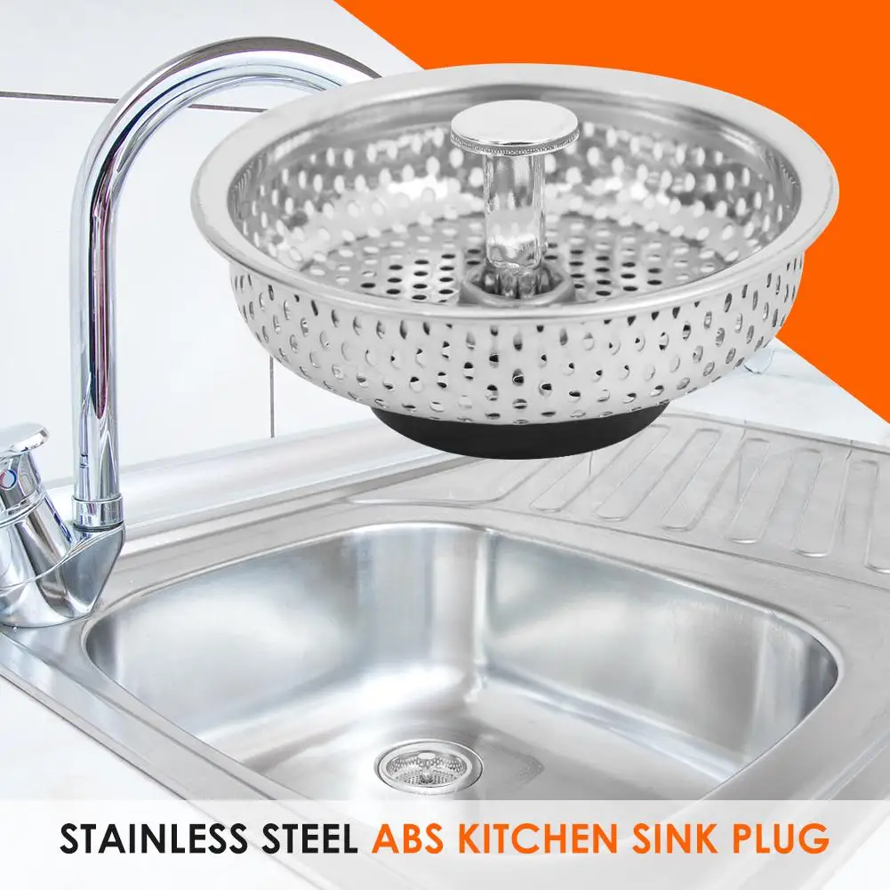 Stainless Steel Basin Drainer Full Hole Sink Food Catcher Basket Bathtub Drain Strainer for Intercept Hair Food