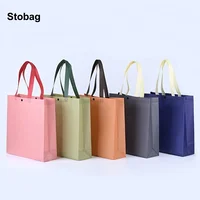 StoBag 25pcs Non-woven Tote Bags Shopping Shoulder Fabric Eco Woman Storage Reusable Portable Pouches Custom Logo(Extra Fee) 1