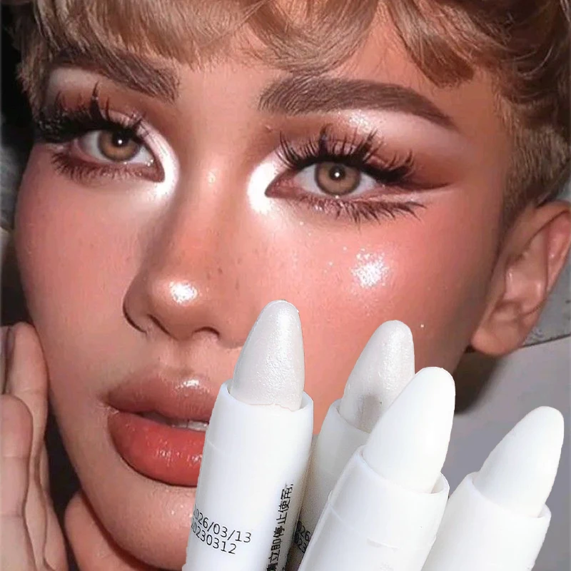 Crease Brightening Aegyo-sal Glitter Lying Silkworm Pencil Long-lasting Highlighter Pen White Silver Waterproof Eyes Makeup