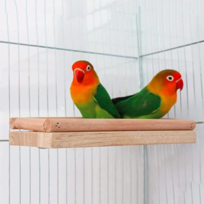 Parrot Perch Stand Natural Chew Toy Platform Easy to Install for Cage